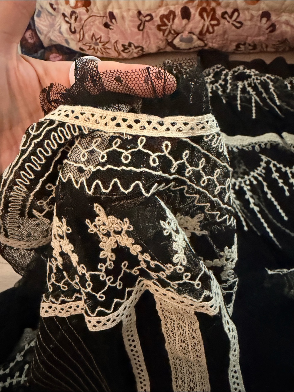 Black and White Embroidered Dress - Picture 2 of 9
